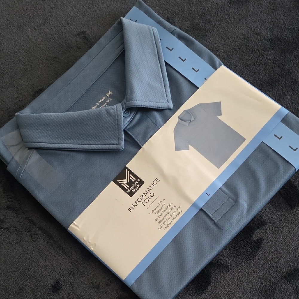 Member's Mark Light Blue Performance Polo - Picture 3 of 4